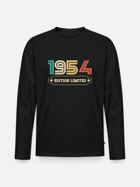 1954 Édition limitée - T-shirt manches longues Premium bio Homme - noir
