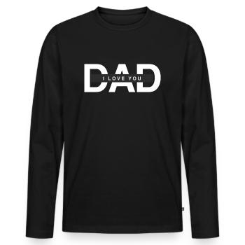 Papa je t’aime - T-shirt manches longues Premium bio Homme - noir - Devant - Nico (187cm)