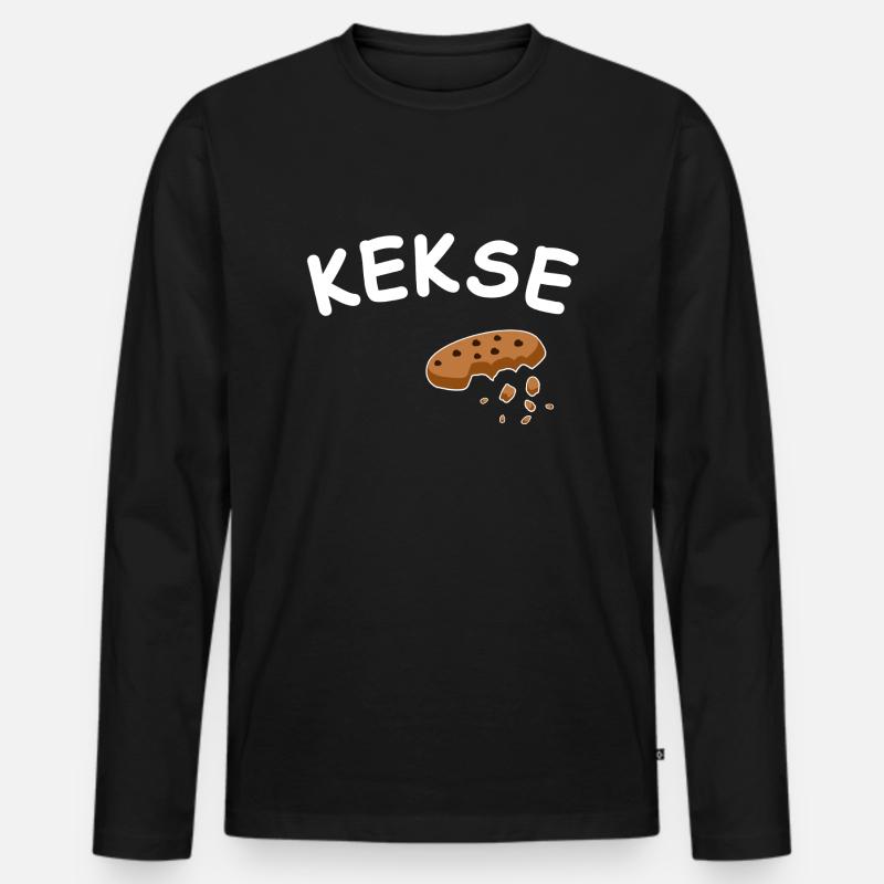 Kekse - Männer Premium Bio Langarmshirt - Schwarz