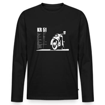 Simson Schwalbe Kr-51 - Männer Premium Bio Langarmshirt - Schwarz - Vorne - Nico (187cm)