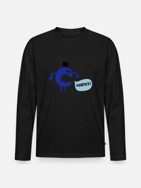 Hungry Monster - Men's Premium Organic Long Sleeve Shirt - black