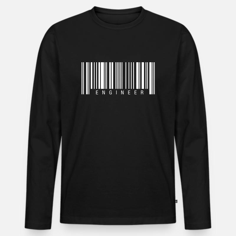 Engineer Barcode - Männer Premium Bio Langarmshirt - Schwarz