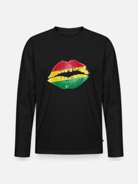 Kiss (Bolivia) - Men's Premium Organic Long Sleeve Shirt - black