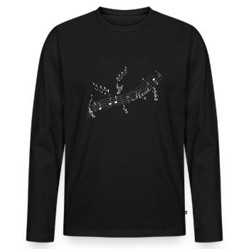 Noten weiss - Männer Premium Bio Langarmshirt - Schwarz - Vorne - Nico (187cm)