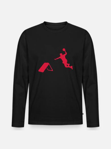 tchoukball silhouette ombre shadow9 but - T-shirt manches longues Premium bio Homme - noir