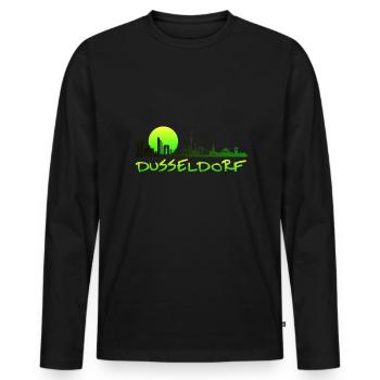 Düsseldorf la ville Moin Allemagne - T-shirt manches longues Premium bio Homme - noir - Devant - Nico (187cm)