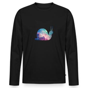 Snail universe gift motif as a universe - Men's Premium Organic Long Sleeve Shirt - black - Front - Nico (187cm)
