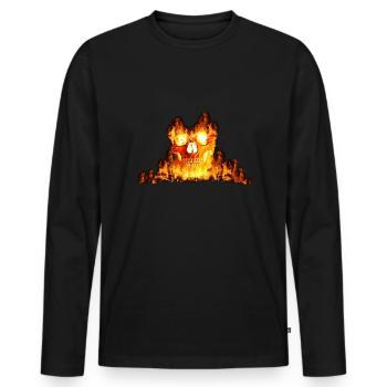 Esprit de feu d'Halloween - T-shirt manches longues Premium bio Homme - noir - Devant - Nico (187cm)