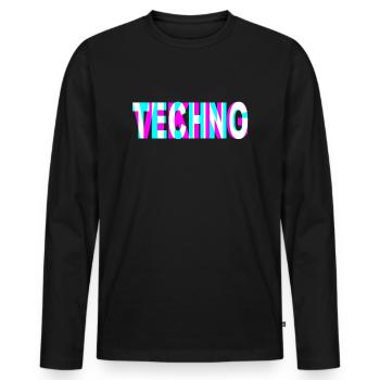 TECHNO VIKING - Männer Premium Bio Langarmshirt - Schwarz - Vorne - Nico (187cm)