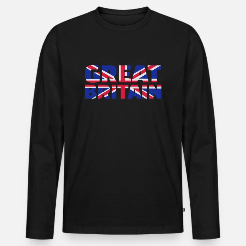Großbritannien - Männer Premium Bio Langarmshirt - Schwarz