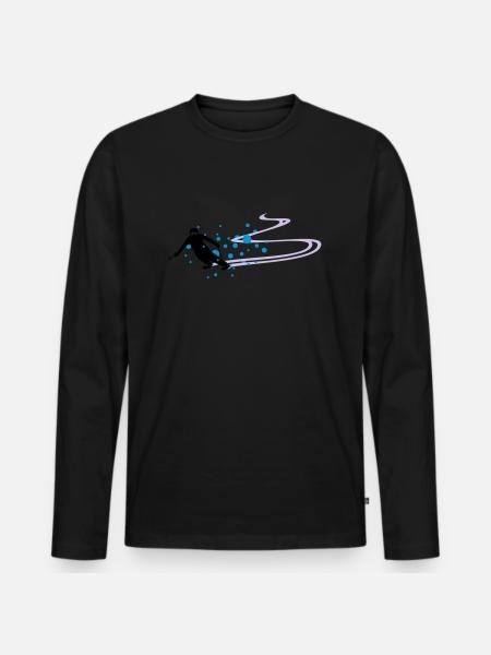 Sport - Skifahrer - Männer Premium Bio Langarmshirt - Schwarz