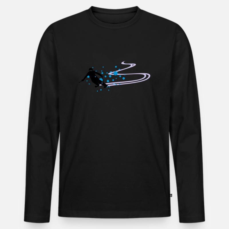 Sport - Skifahrer - Männer Premium Bio Langarmshirt - Schwarz