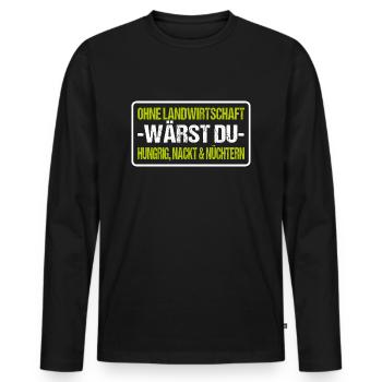 Bauern Demo Sprüche Landwirt Protest Demonstration - Männer Premium Bio Langarmshirt - Schwarz - Vorne - Nico (187cm)