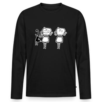 the crumb twins - Männer Premium Bio Langarmshirt - Schwarz - Vorne - Nico (187cm)