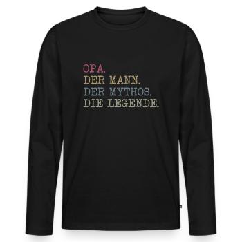 OPA - Männer Premium Bio Langarmshirt - Schwarz - Vorne - Nico (187cm)