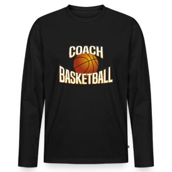 Coach Basketball / Basket - T-shirt manches longues Premium bio Homme - noir - Devant - Nico (187cm)