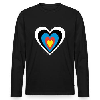 Heart target archery motif - Men's Premium Organic Long Sleeve Shirt - black - Front - Nico (187cm)