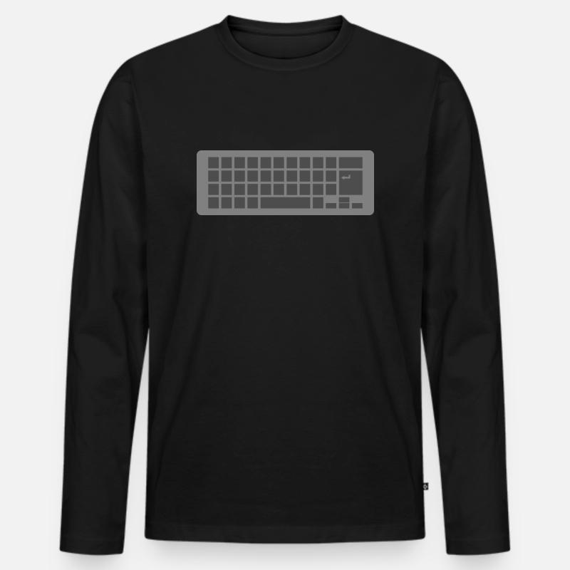 Computer Tastatur Keyboard - Männer Premium Bio Langarmshirt - Schwarz