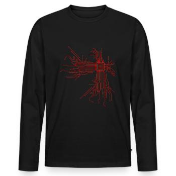 Cpu Computer Nerd Informatiker Programmierer - Männer Premium Bio Langarmshirt - Schwarz - Vorne - Nico (187cm)