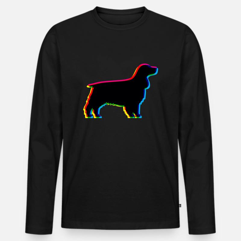 CMYK English Cocker Spaniel - Männer Premium Bio Langarmshirt - Schwarz