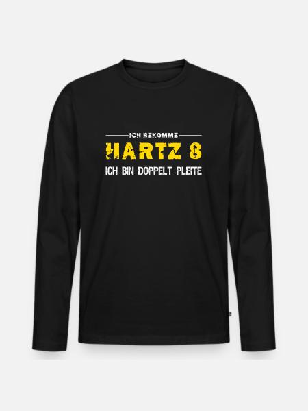 Hartz 8 Doppelt Pleite - Männer Premium Bio Langarmshirt - Schwarz