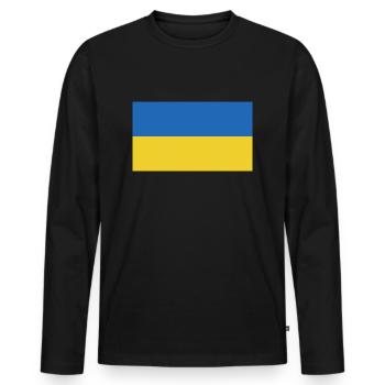 drapeau de l’Ukraine - T-shirt manches longues Premium bio Homme - noir - Devant - Nico (187cm)