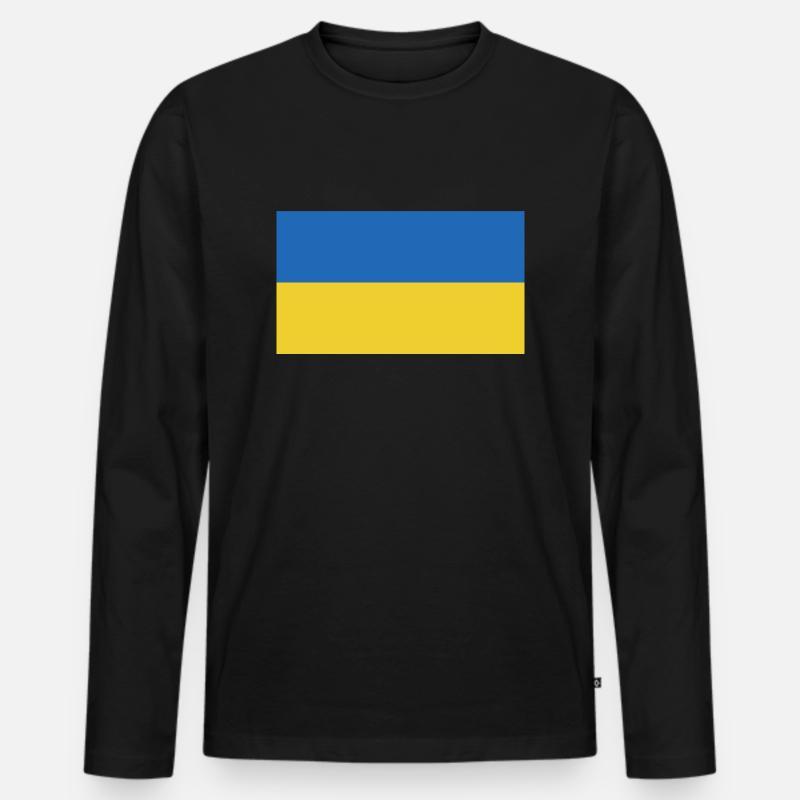 Ukraine Flagge - Männer Premium Bio Langarmshirt - Schwarz