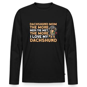 Dackel Dackel Dackel Mama Dackel Haustier - Männer Premium Bio Langarmshirt - Schwarz - Vorne - Nico (187cm)