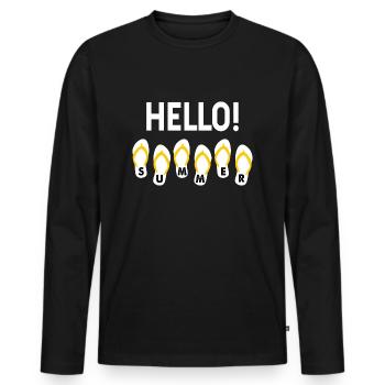 Bonjour l’été En disant cadeau de Noël Dictons cool - T-shirt manches longues Premium bio Homme - noir - Devant - Nico (187cm)