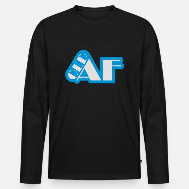 old AF Text Logo - Männer Premium Bio Langarmshirt - Schwarz
