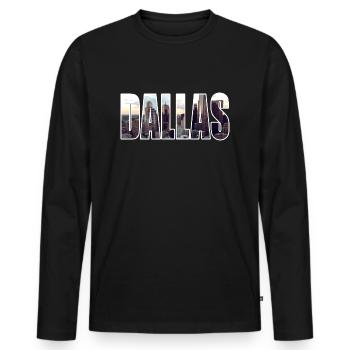 Dallas - Men's Premium Organic Long Sleeve Shirt - black - Front - Nico (187cm)