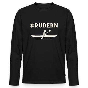 Rudern - Männer Premium Bio Langarmshirt - Schwarz - Vorne - Nico (187cm)