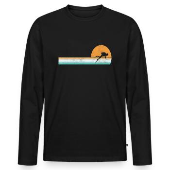 Plongeurs vintage Plongée - T-shirt manches longues Premium bio Homme - noir - Devant - Nico (187cm)