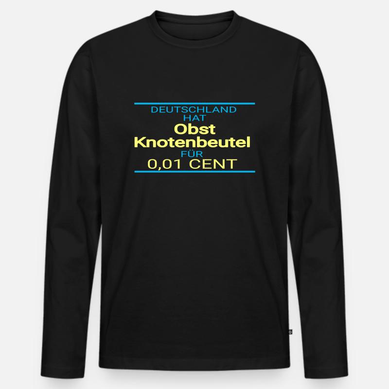 Plastiktüte - Tüten Spruch - Männer Premium Bio Langarmshirt - Schwarz