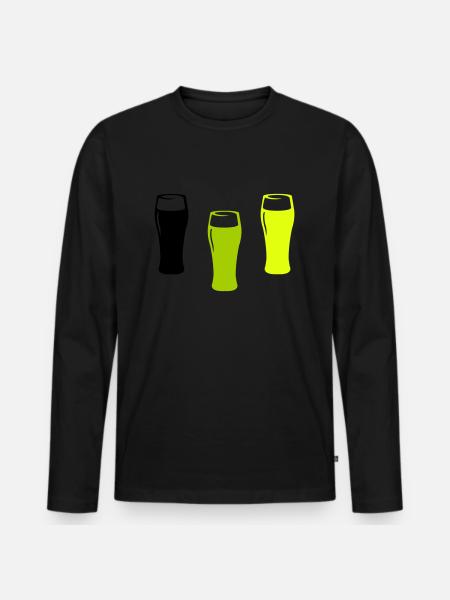Bier Gläser - Männer Premium Bio Langarmshirt - Schwarz