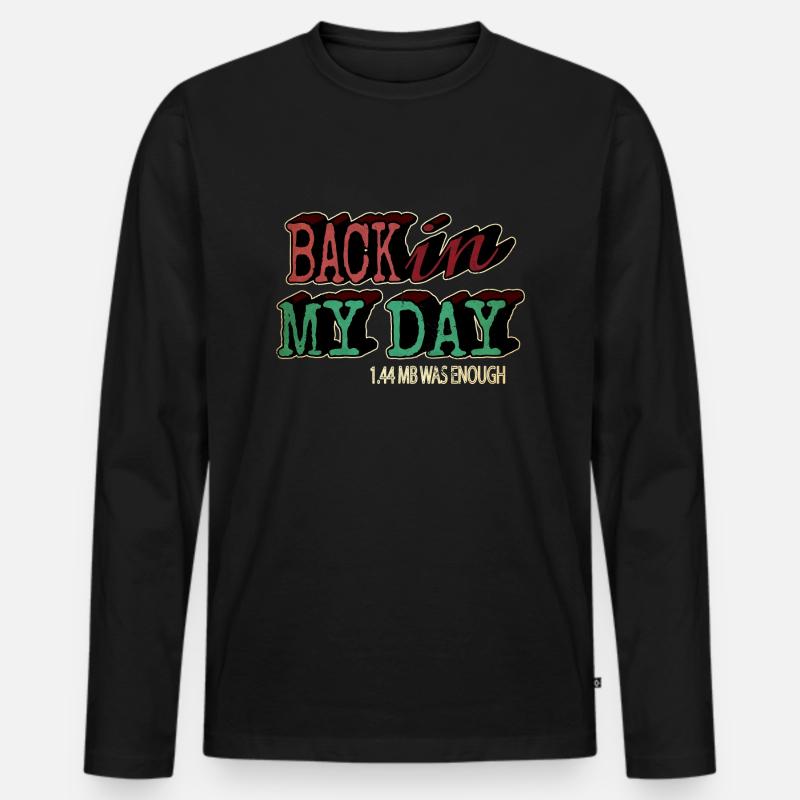 Computer Bday Fullstack Developer Programming - Men's Premium Organic Long Sleeve Shirt - black