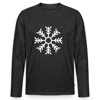 Schneeflocke - Männer Premium Bio Langarmshirt - Anthrazit meliert - Vorne - Nico (187cm)