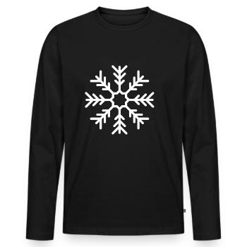 Flocon de neige - T-shirt manches longues Premium bio Homme - noir - Devant - Nico (187cm)