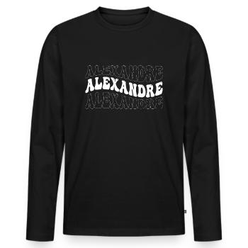 Drôle Alexandre Groovy 4 Hommes Femmes Cool Alexandre - T-shirt manches longues Premium bio Homme - noir - Devant - Nico (187cm)