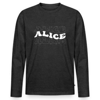 Drôle Alice Groovy 4 Hommes Femmes Cool Alice Tie Dye - T-shirt manches longues Premium bio Homme - anthracite chiné - Devant - Nico (187cm)