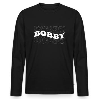 Lustiger Bobby Groovy 4 Männer Frauen Cooler Bobby Tie Dye - Männer Premium Bio Langarmshirt - Schwarz - Vorne - Nico (187cm)