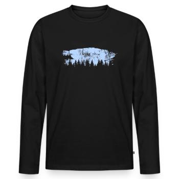 Forest Forests Forester Camping Outdoor - Men's Premium Organic Long Sleeve Shirt - black - Front - Nico (187cm)