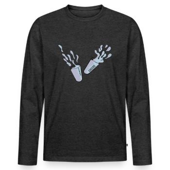 Toast - Men's Premium Organic Long Sleeve Shirt - heather anthracite - Front - Nico (187cm)