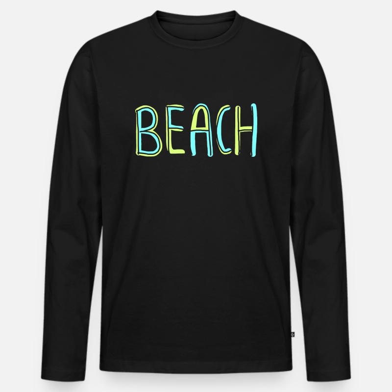 Beach 13 - Männer Premium Bio Langarmshirt - Schwarz