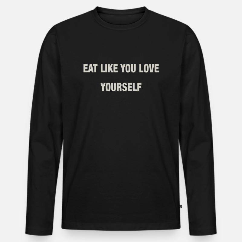 EAT - Männer Premium Bio Langarmshirt - Schwarz