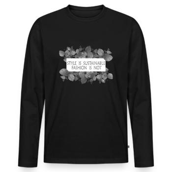 Le style est une mode durable pas - T-shirt manches longues Premium bio Homme - noir - Devant - Nico (187cm)
