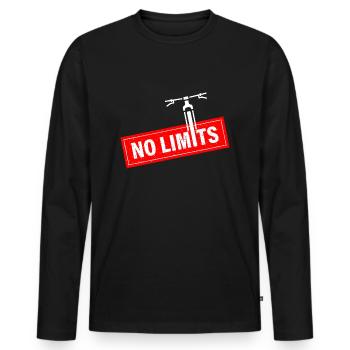 No limits - Männer Premium Bio Langarmshirt - Schwarz - Vorne - Nico (187cm)