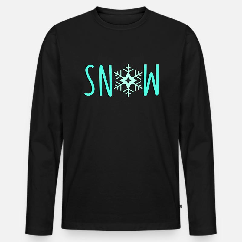 schneeflocke snow - Männer Premium Bio Langarmshirt - Schwarz