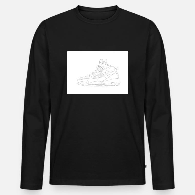 J4 Skizze - Männer Premium Bio Langarmshirt - Schwarz