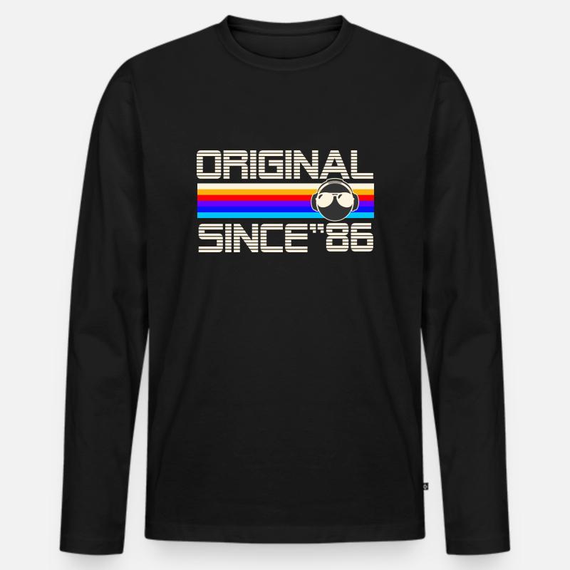 Seit 86 - Männer Premium Bio Langarmshirt - Schwarz